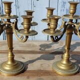 Duo of bronze candlesticks