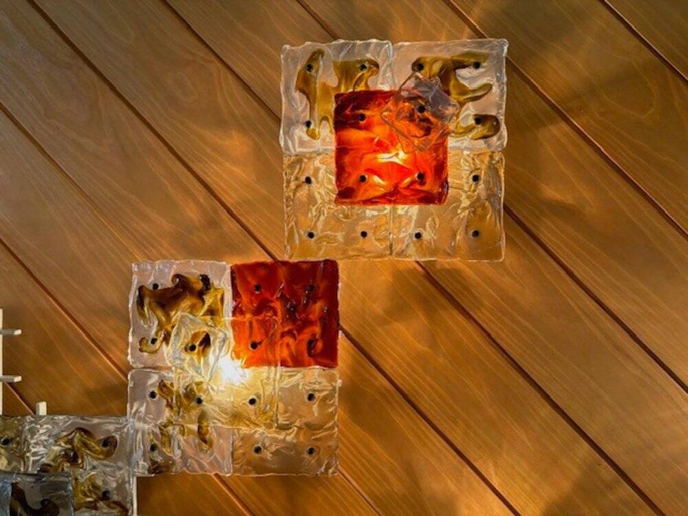 Patchwork Wall Lights in Hand Blown Glass attributed to Toni Zuccheri for Venini, 1970s, Set of 20