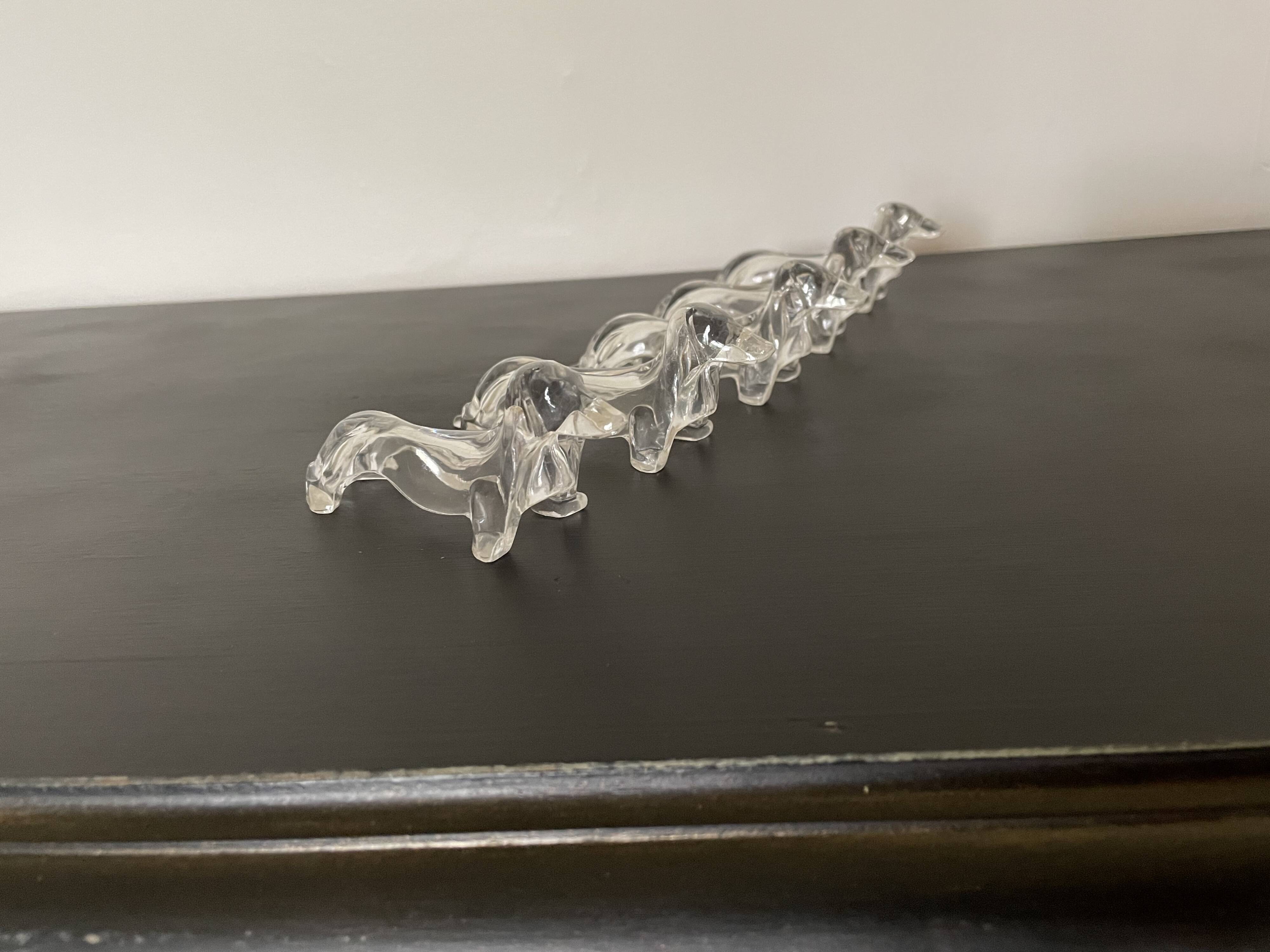 Transparent dachshund knife holder