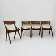 Set of 4 vintage Danish dining chairs by Hovmand Olsen for Mogens Kold, 1960s
