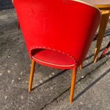 Table and its 3 vintage chairs