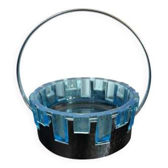 Panier verre/métal martelé