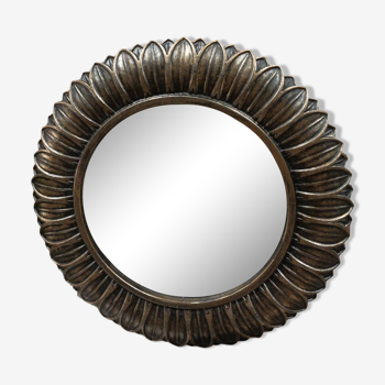Miroir convexe pétale doré 22cm