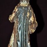 Sculpture en bois polychrome représentant la Vierge, XVIIe siècle