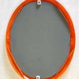 Orange oval mirror - 1970s