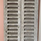 Set of 2 large old louvered shutters