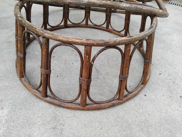 Lot de 3 Fauteuils demi  sphère en Rotin  Vintage