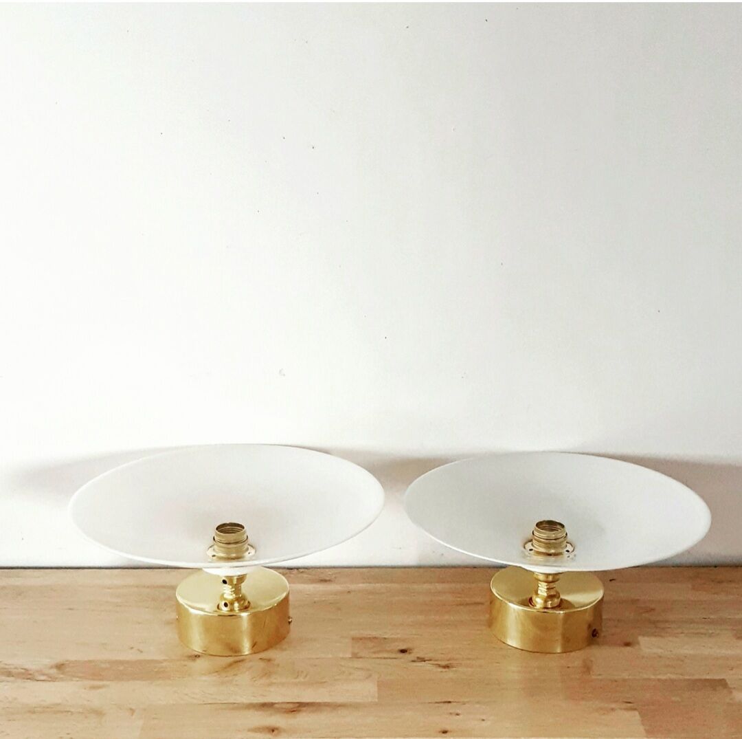 Vintage white opaline wall lamp lot