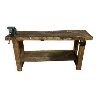 Old wooden craft workbench