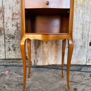 Antique nightstand louis xv style wood drawer + vintage case