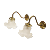 Pair of gooseneck wall lamps