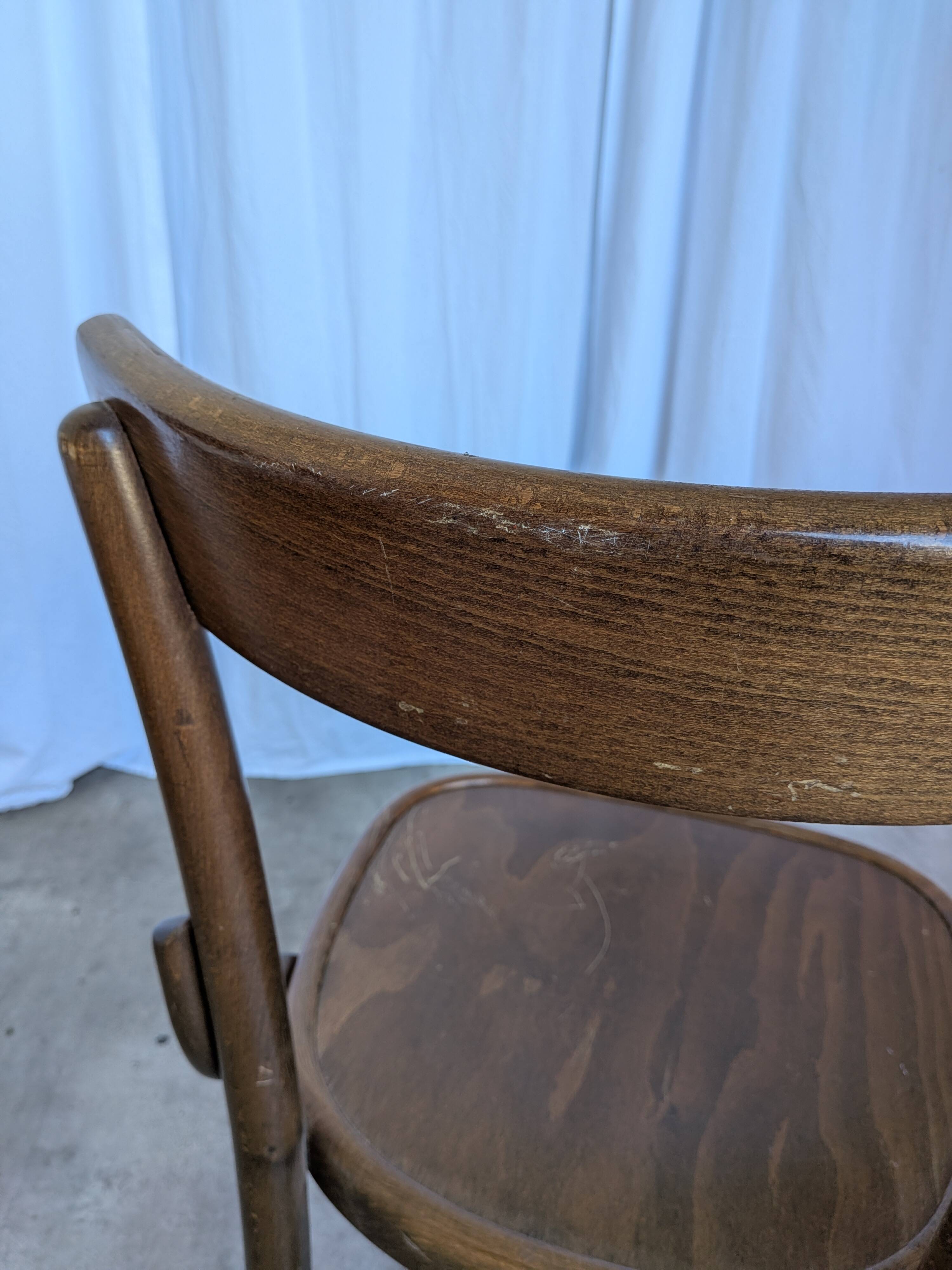 Set of 2 Vintage Wooden Dining Chair: Mid-Century Bistro Style, Yugoslavia