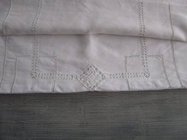 Old embroidered tablecloth - monogrammed: 300x160cm