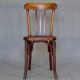 Set of 4 mismatched bistro chairs, 1900 to 1930 with wooden seats, Thonet, Baumann