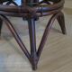 Set of 2 swivel bar stools / chairs - wood - cane - rattan - 80s