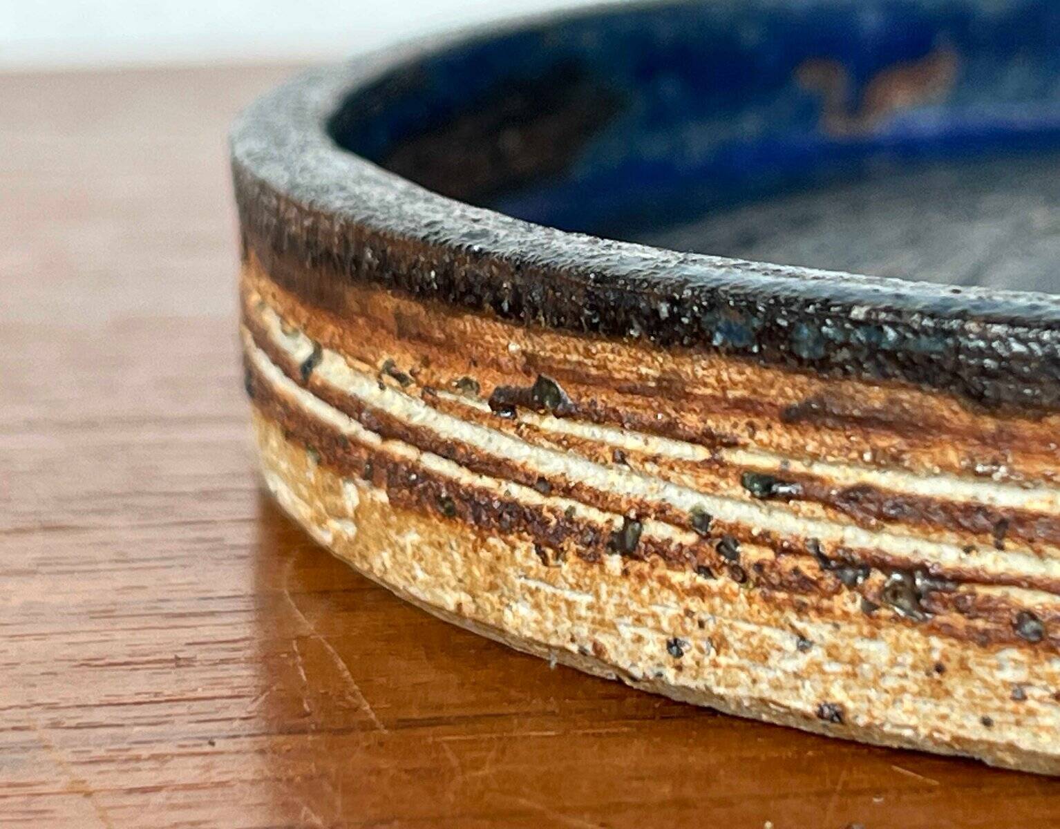 Mid-century modern Danish studio pottery bowl by Tue Poulsen for Tue Keramik, 1960s.