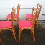 Lot of 4 red Baumann bistro chairs