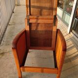 Armchair art deco backrest adjustable footrest integrated
