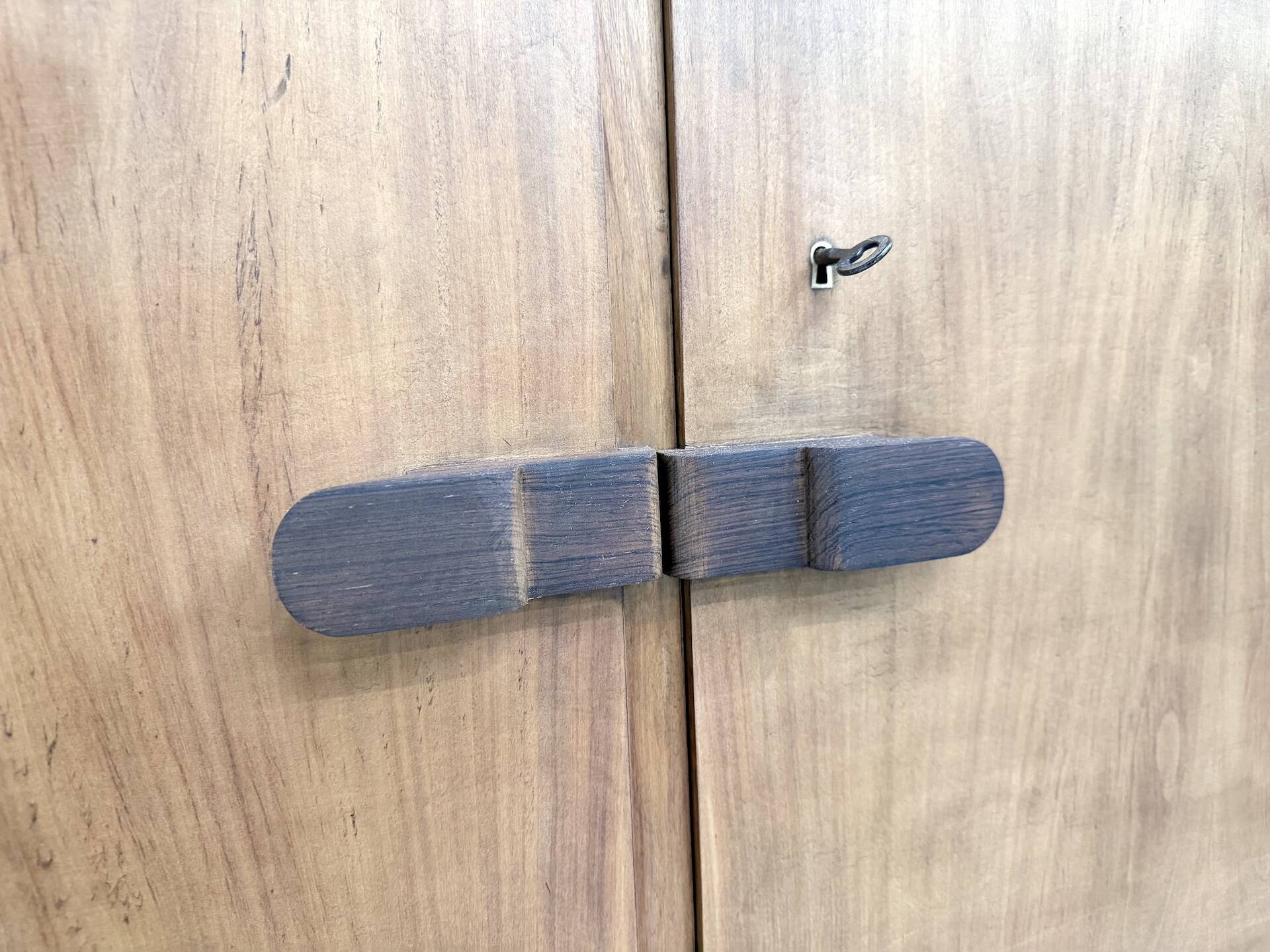 1950s Brazilian modernist library in exotic wood and lacquer.