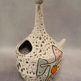 Verseuse fat lava décor abstrait Marius Bessone Vallauris - Mid-century 60