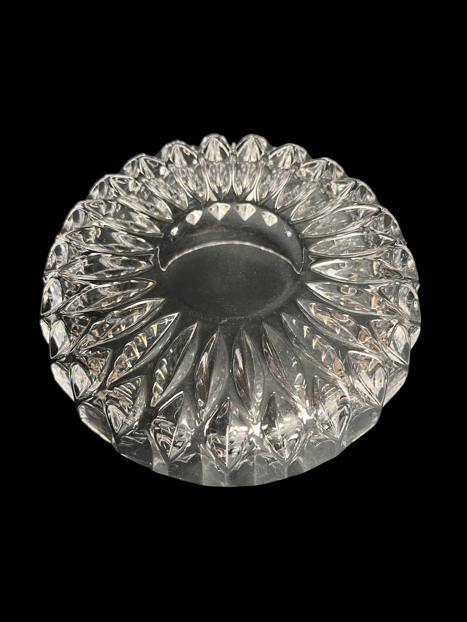 Vintage, 20th century cut crystal trinket dish