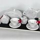 Ceramic tea set by Mas in the Memphis Milano style, 1980s, Set of 7