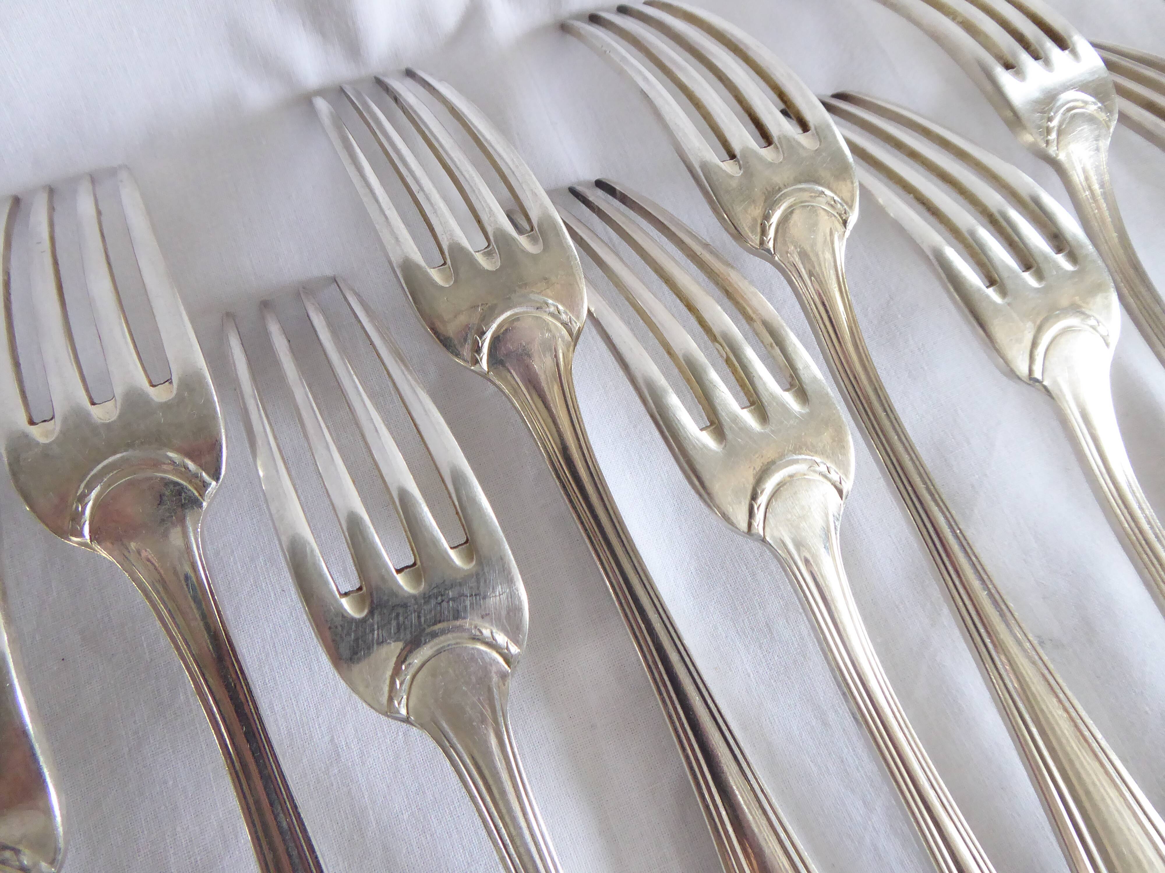 Orbrille JB silver metal cutlery set 37 pieces
