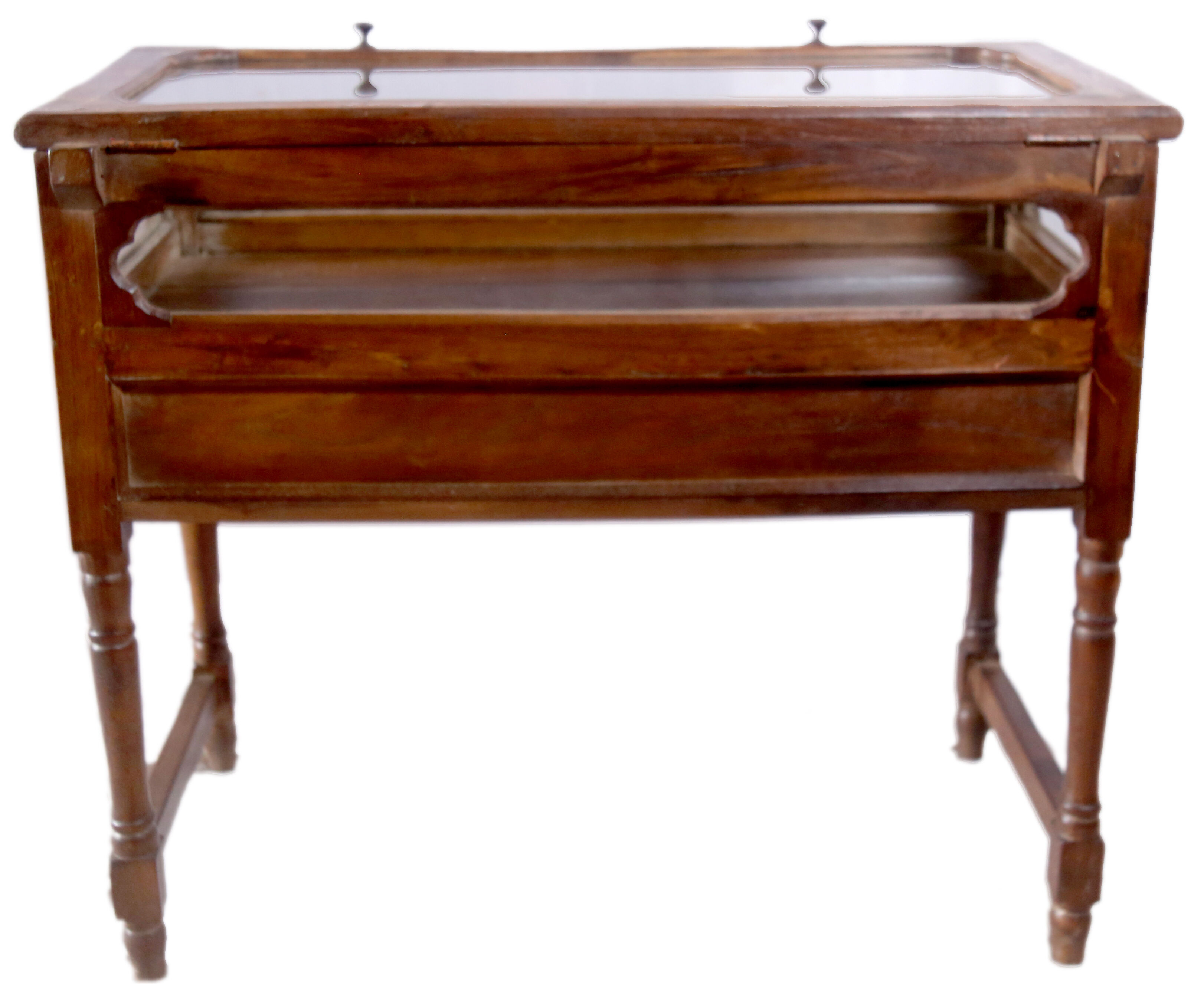 Showcase - display - antique Burmese teak jeweller's console