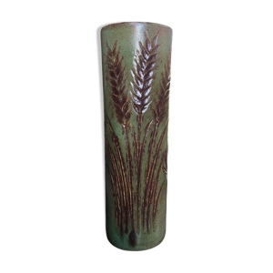 Vase rouleau fond vert