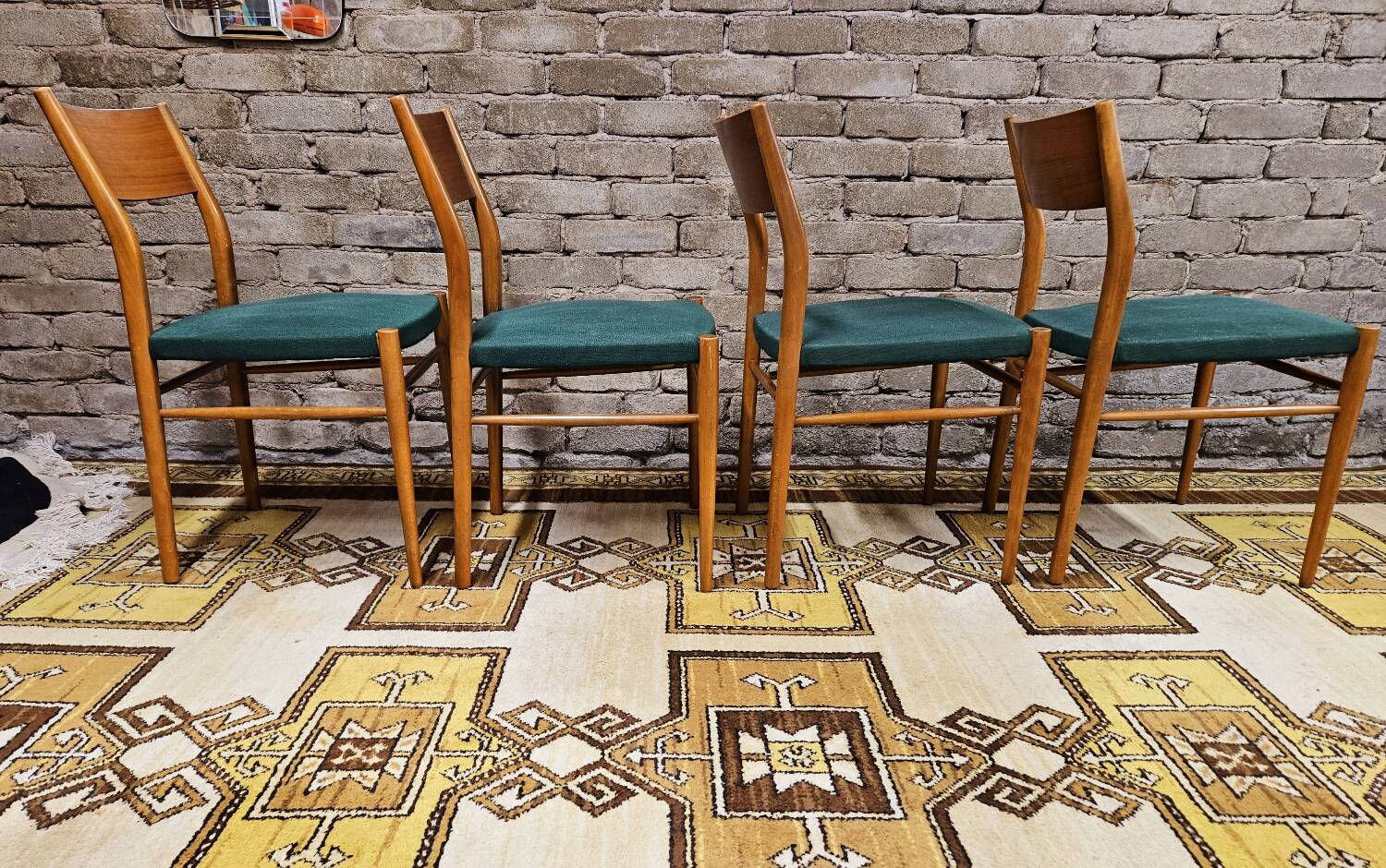 Set of 4 Scandinavian teak chairs by LÜBKE 1960