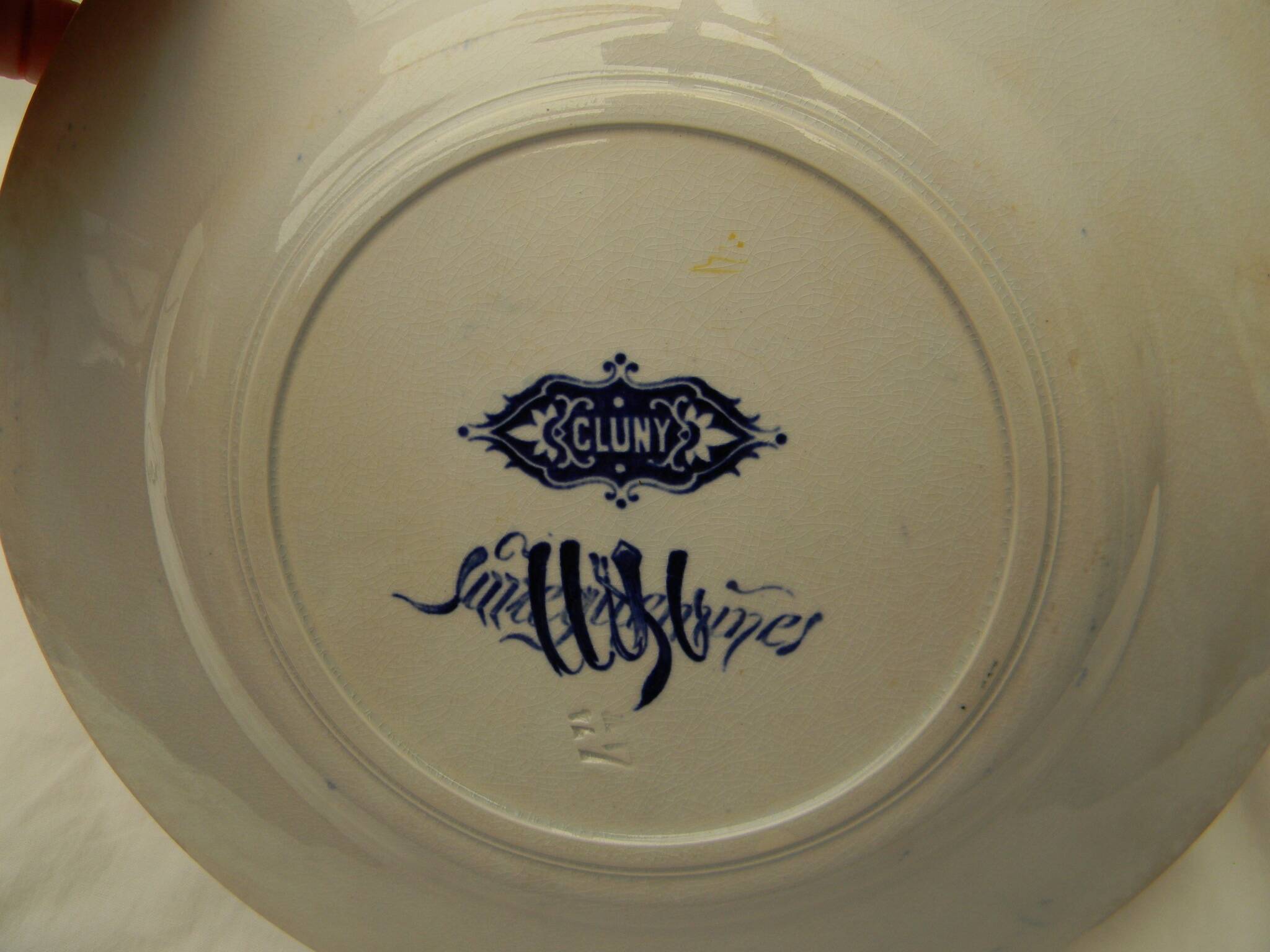 Lot de 6 assiettes à dessert en faïence de sarreguemines. modèle cluny.