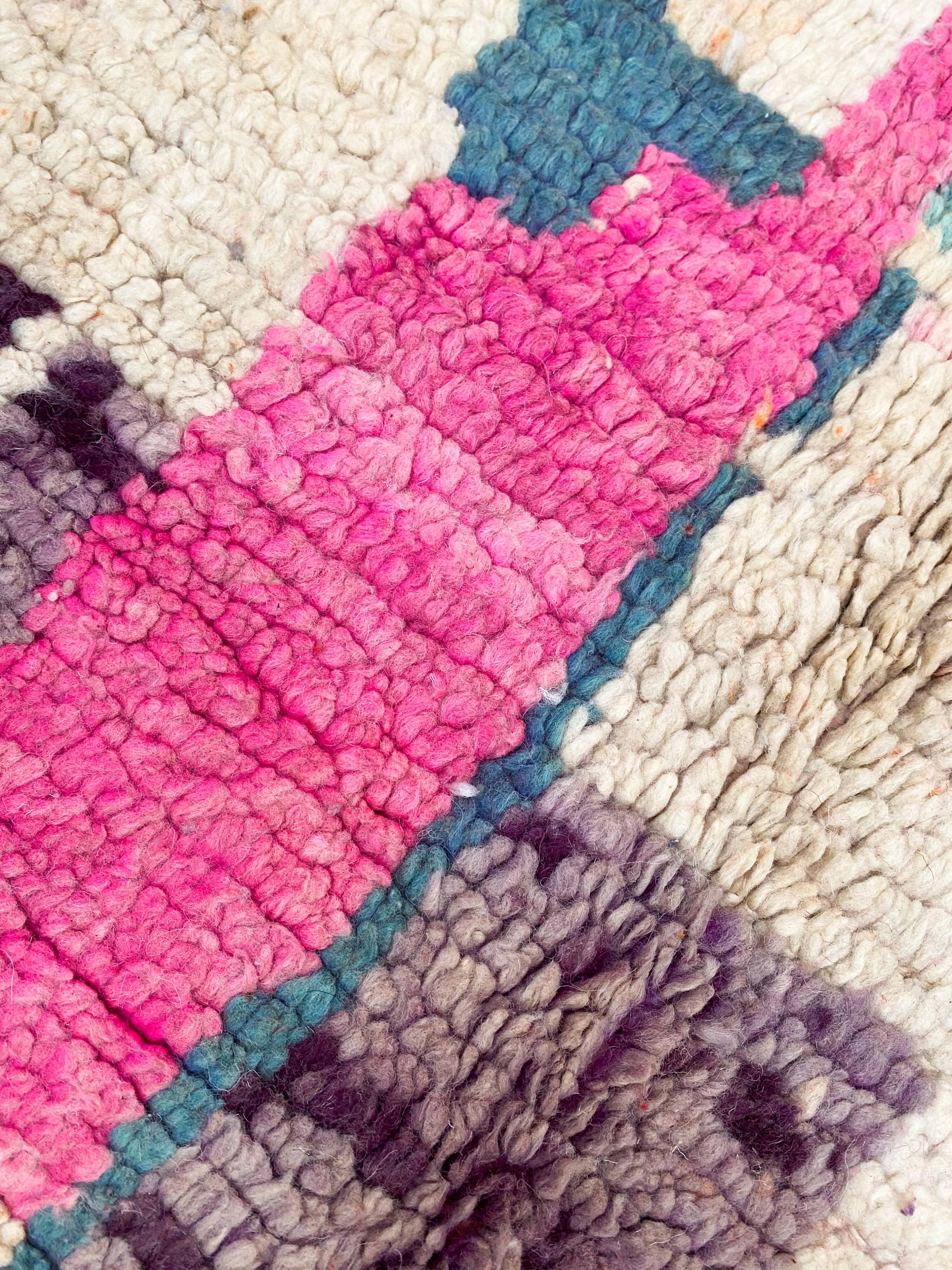 Moroccan Berber Boujaad rug with colorful patterns 2.61x1.57m