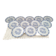 Set of 12 Bavaria porcelain dessert plates model China Blau