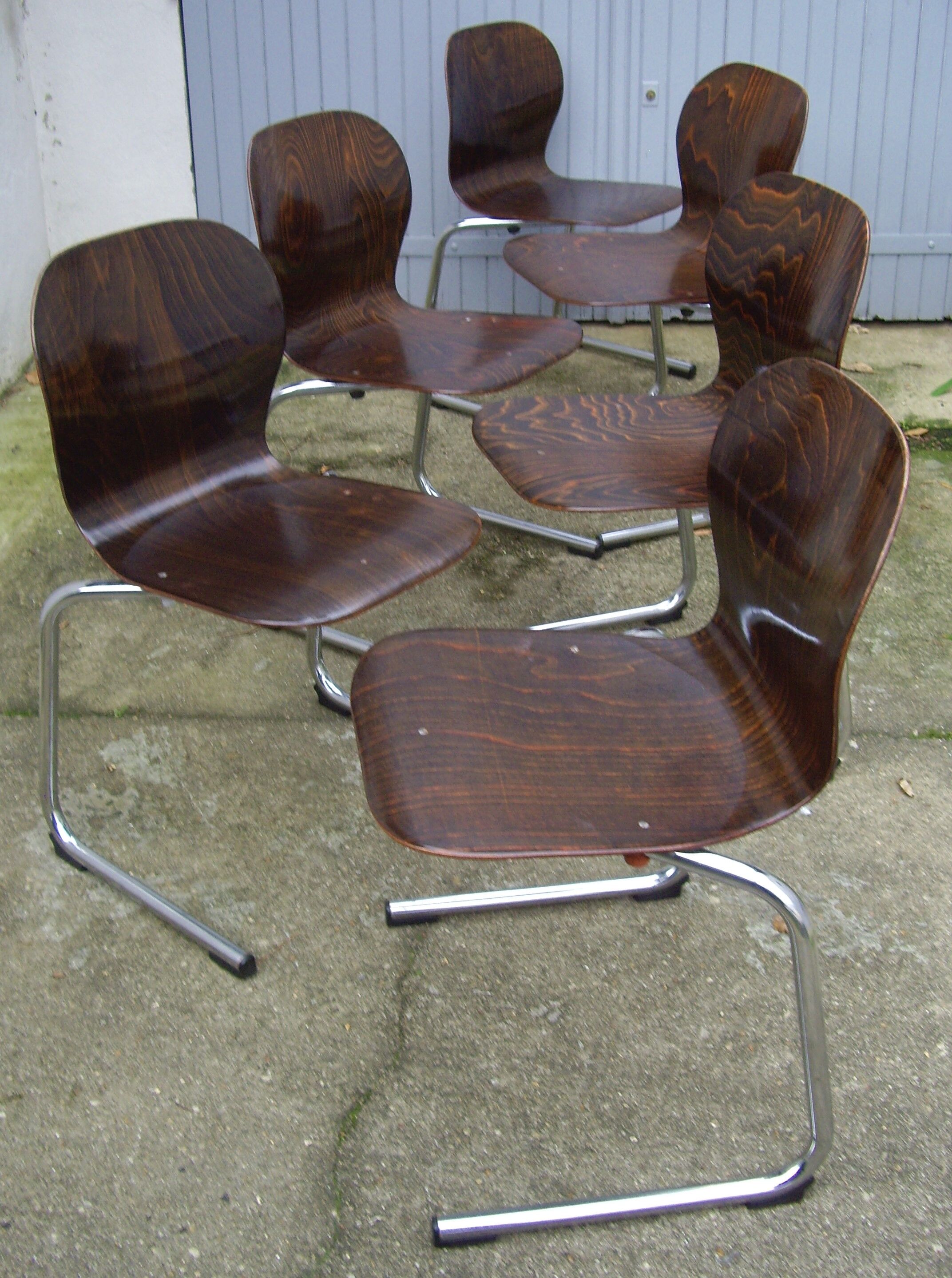 6 Pagholz chairs 70/80