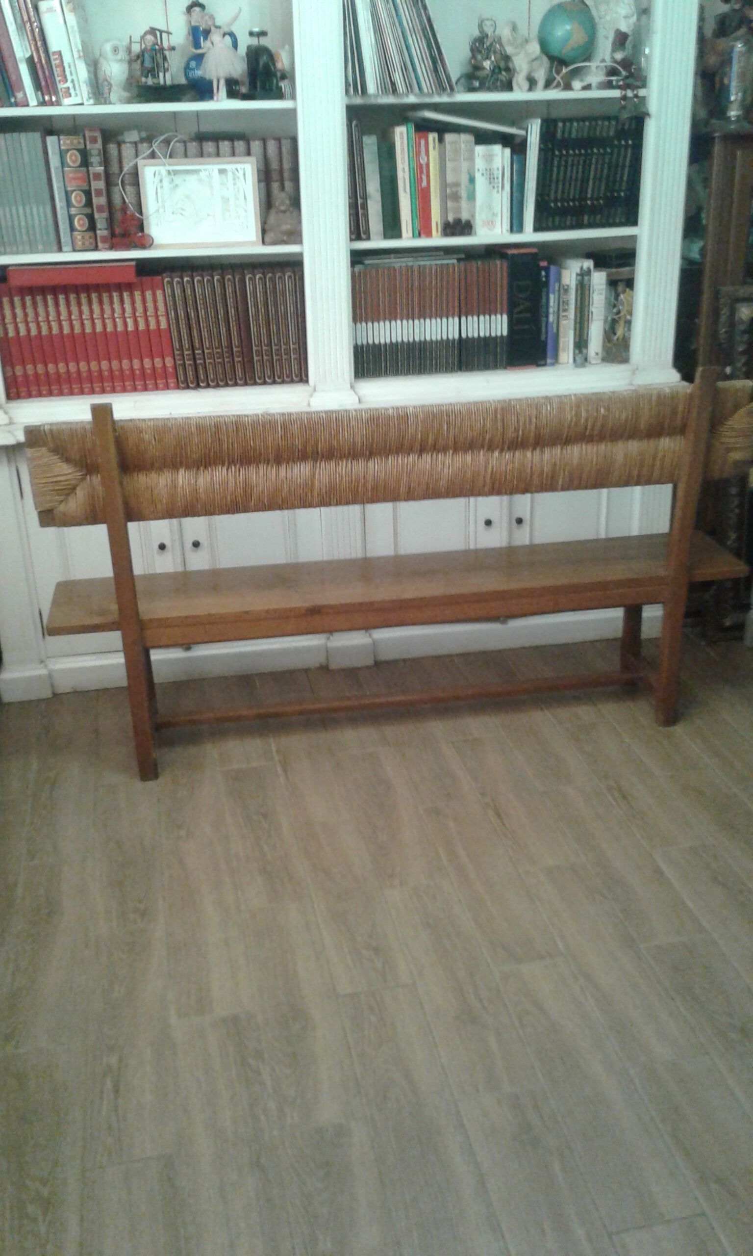Bench with oak backrest