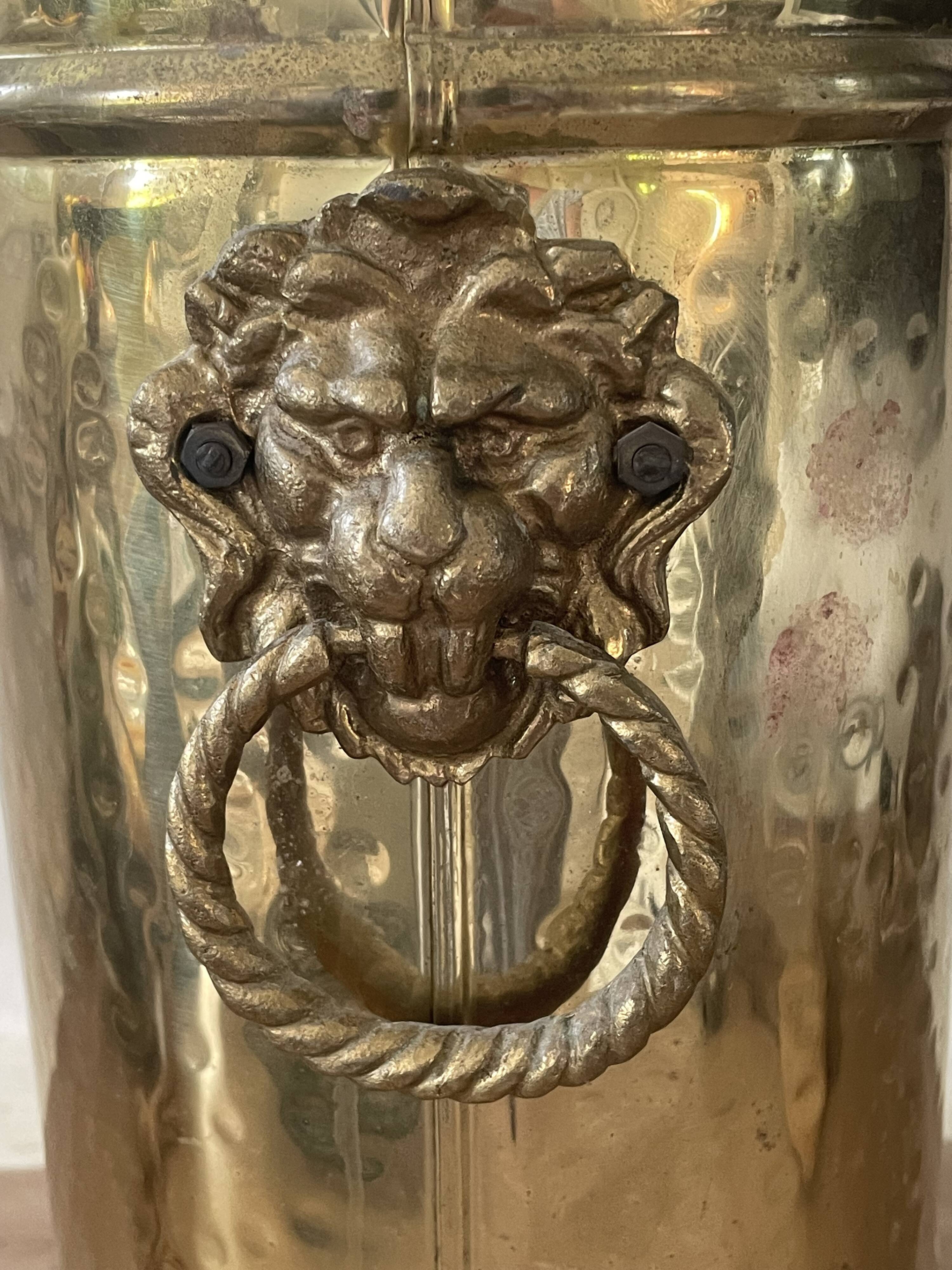 Antique brass umbrella stand