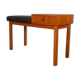 Norwegian entrance furniture in teak and black leather, 1960s