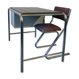 Set Desk and Chair Stainless steel 70s