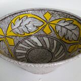 Trapezoidal vase by Fratelli Fanciullaci with plant decoration