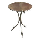 Table d'appoint, guéridon style industriel en acier riveté 1980