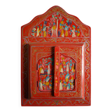 Miroir à décor peint de miniatures persanes
