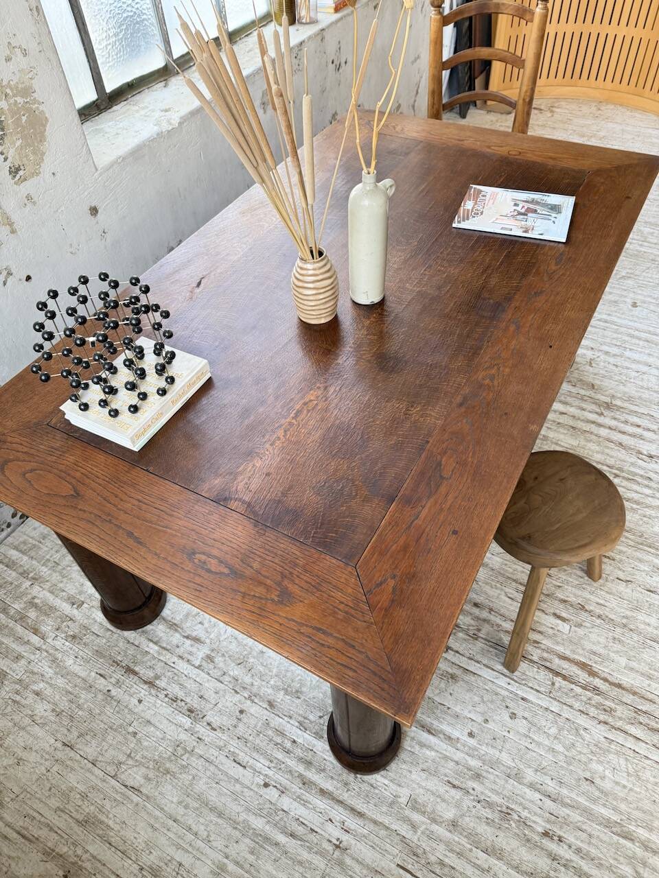 Dudouyt oak dining table 1940