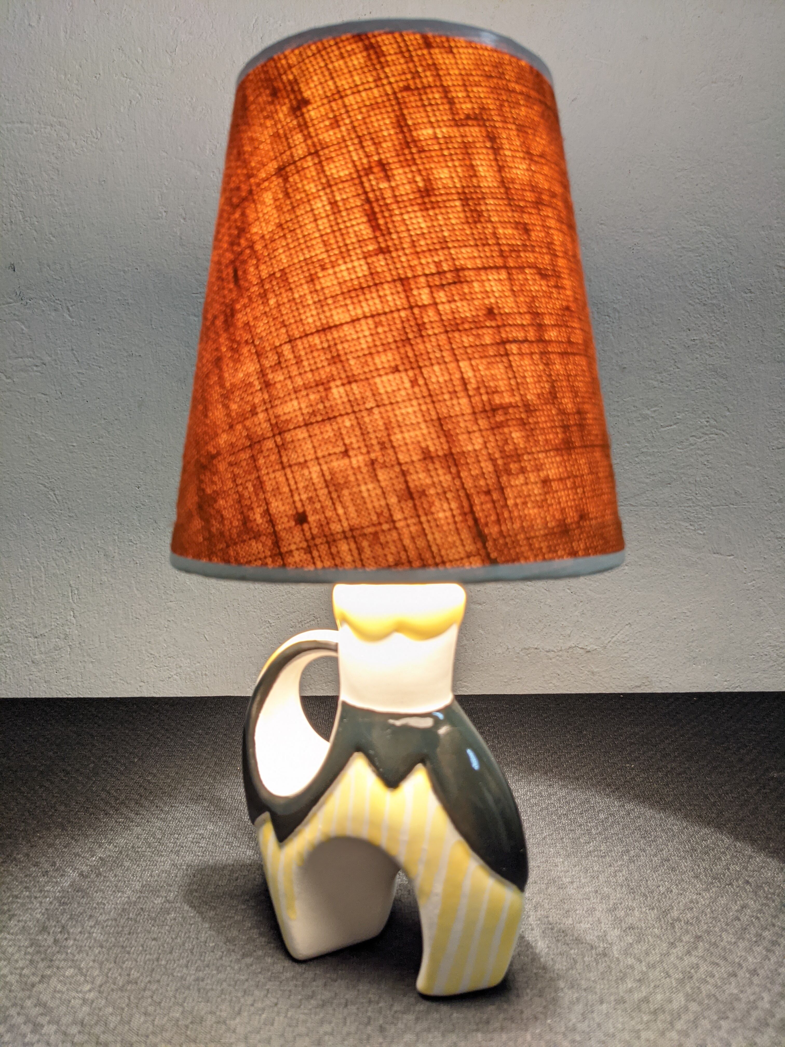 Earthenware bedside lamp from the 50s/60s