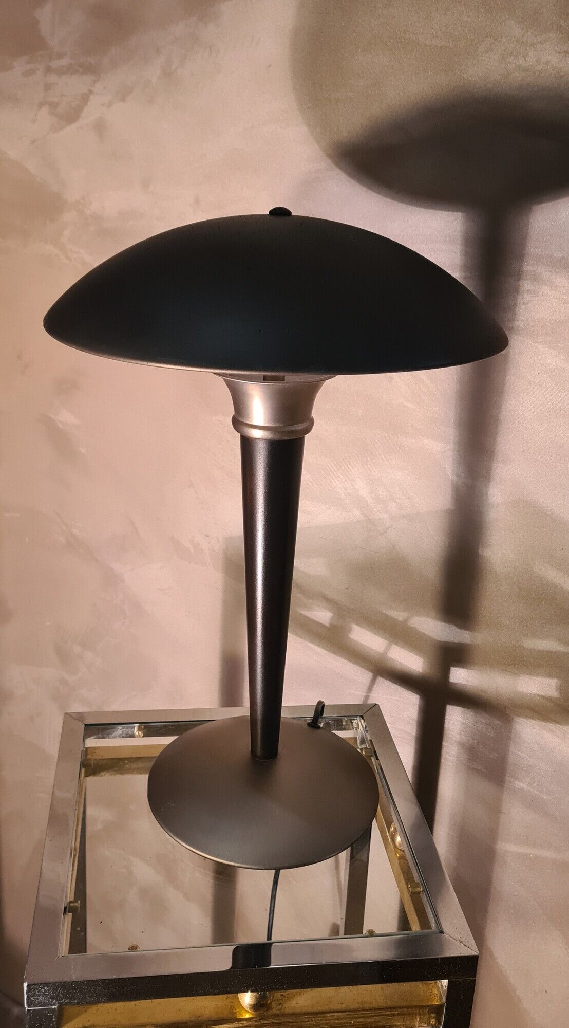 Mushroom lamp (said liner), h41 x l31, matt black