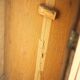 Vintage wardrobe, 1-door wooden wardrobe with beveled mirror, hanging wardrobe