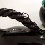 Set of 2 pitchers with braided handles, in Grandjan-Jourdan Vallauris earthenware, 1950