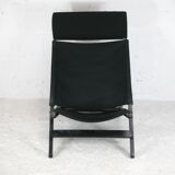 Armchair by Tord Bjorklund, black wood, steel and canvas. Ed. Ikéa, circa 1990.