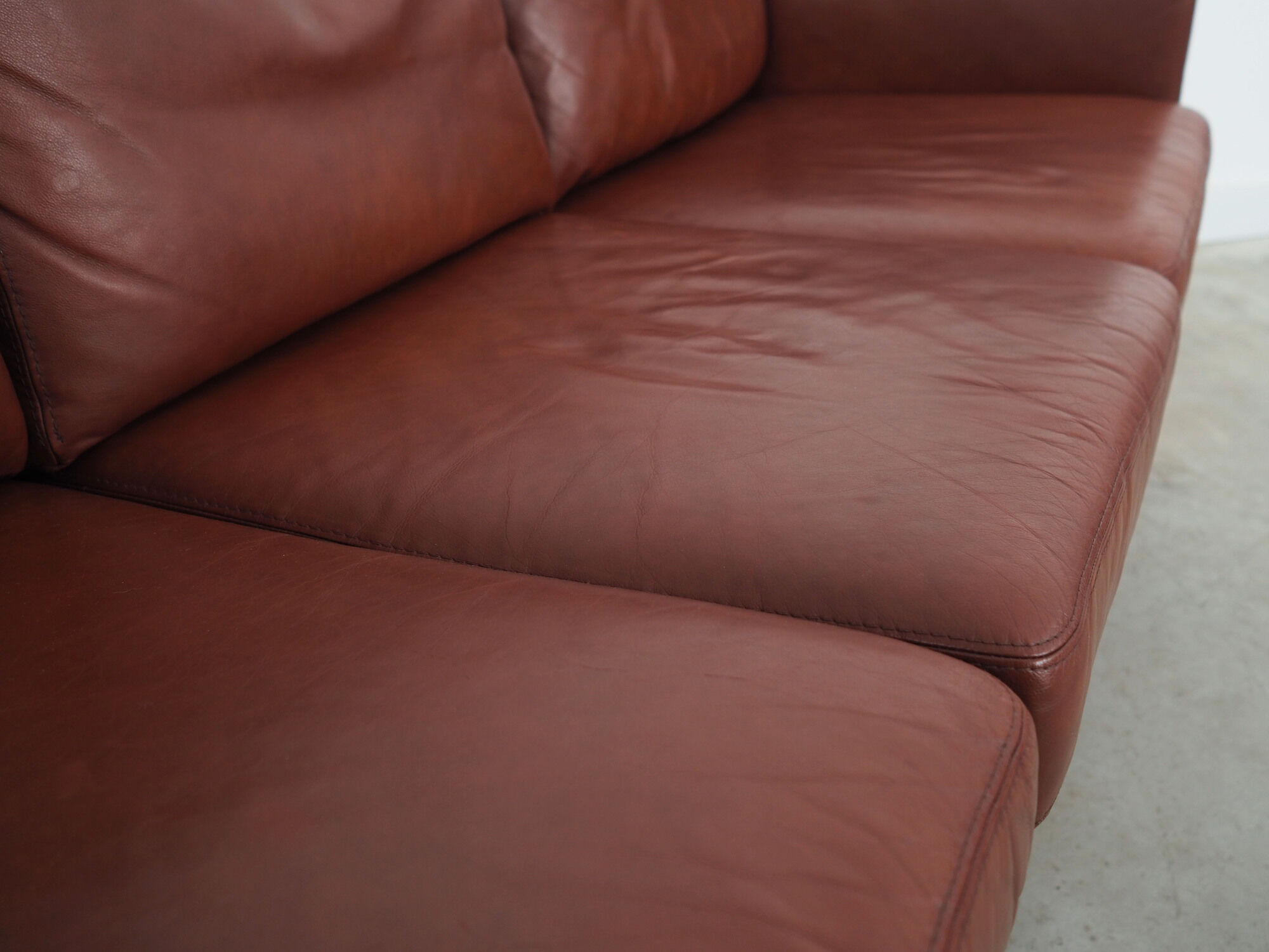 Brown leather sofa, Danish design, 1960s, production: Denmark