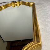 Miroir hexagonal en bois doré