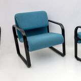 Post-Modern Italian Fabric and Metal Armchairs by Arflex, 70s